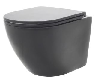 Подвесной унитаз AQUAme AQM2002MB безободковый чёрный матовый